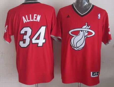 2013 New Adidas Miami Heat #34 Ray Allen Red NBA Christmas Jerseys